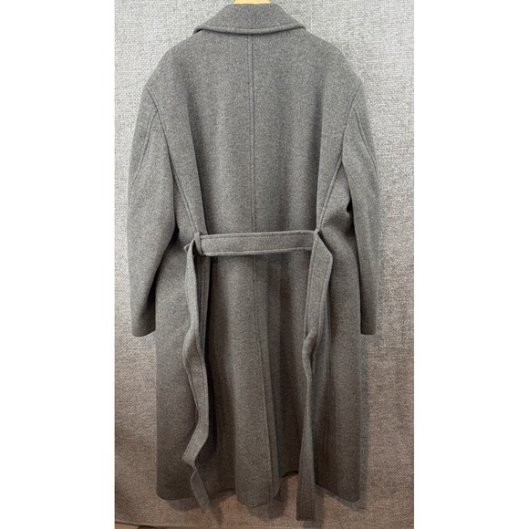 Dunst Unisex Mac Coat XL Charcoal Gray Wool Blend Pockets Belted Classic Winter - Picture 6 of 16